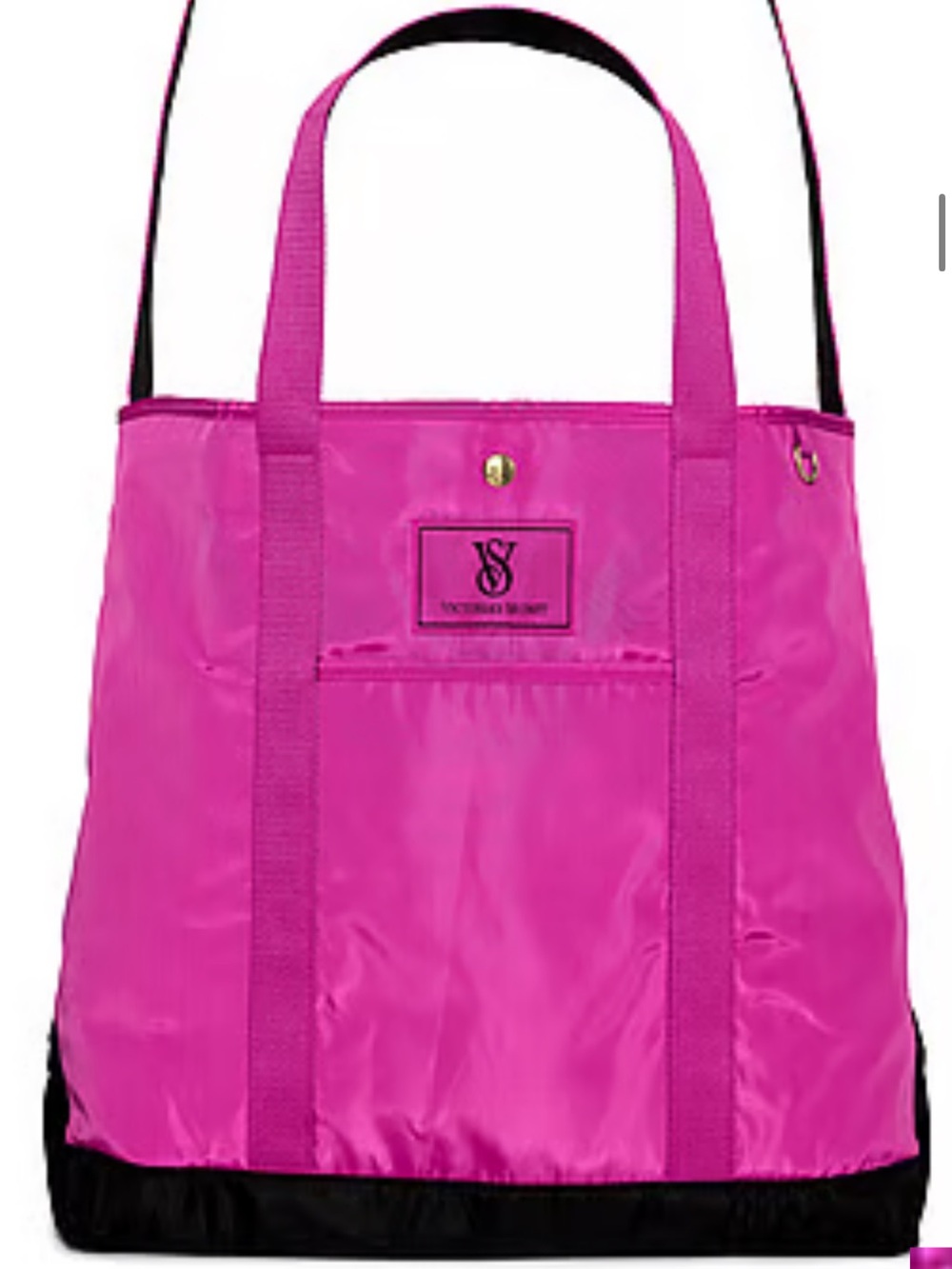Victoria's Secret Hot Pink Nylon Tote with Black Trim